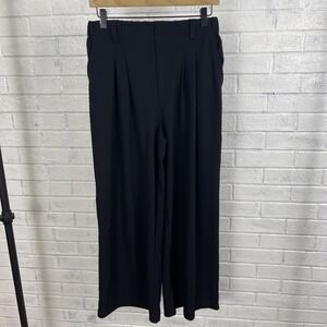 Halara Black Wide Leg High Rise Pants Womens S Stretch Flowy Workwear Minimalist